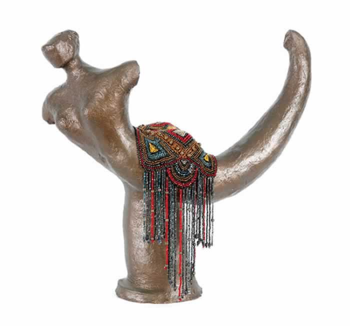 Arabesque with antique beading (Sold) Glazed ceramic - H 31 x W 34 x D 13cm