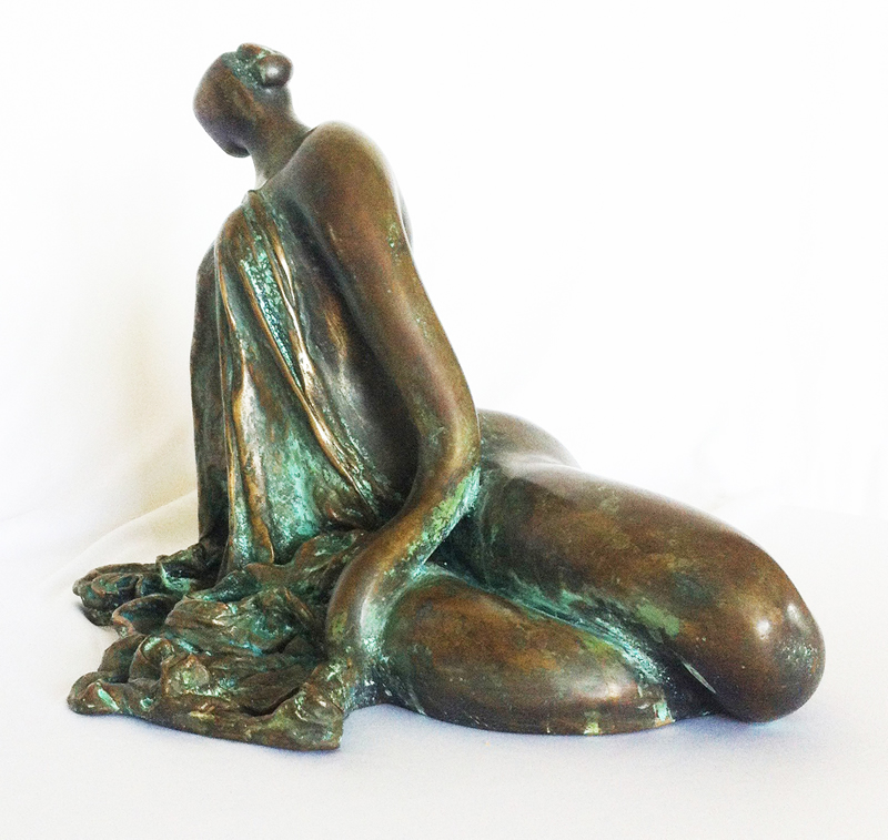 H25 x W36 x D22 cm Draped Figure Bronze