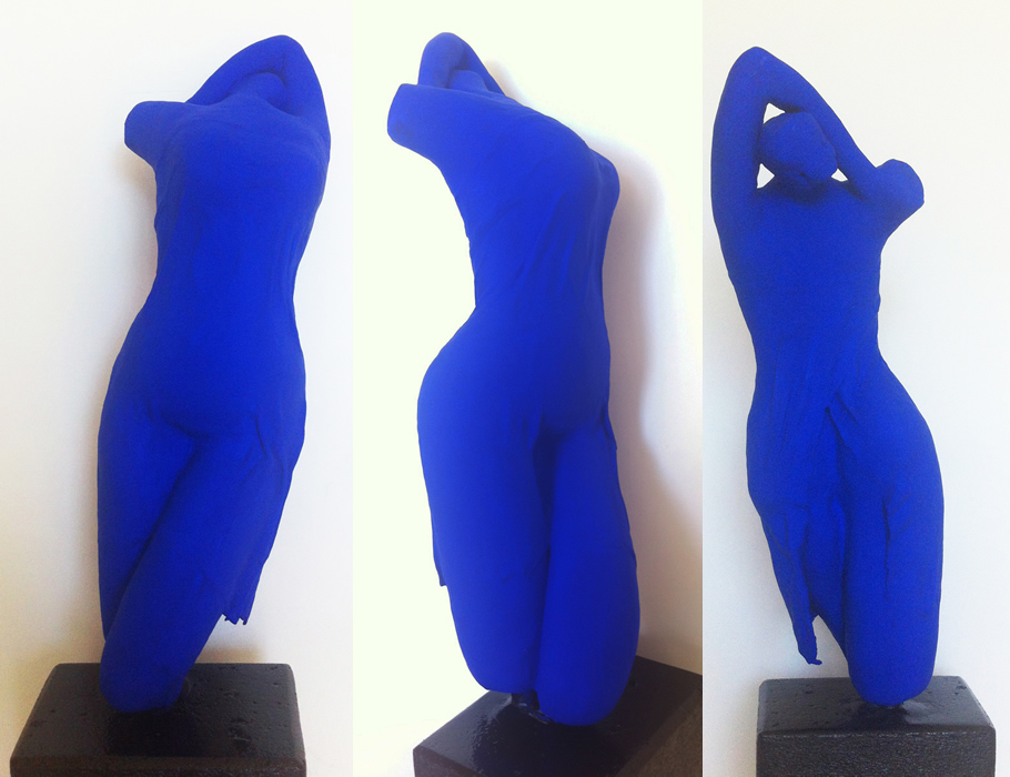 Fired ceramic, painted matt blue - H 46 x W 15 x D 16 cm