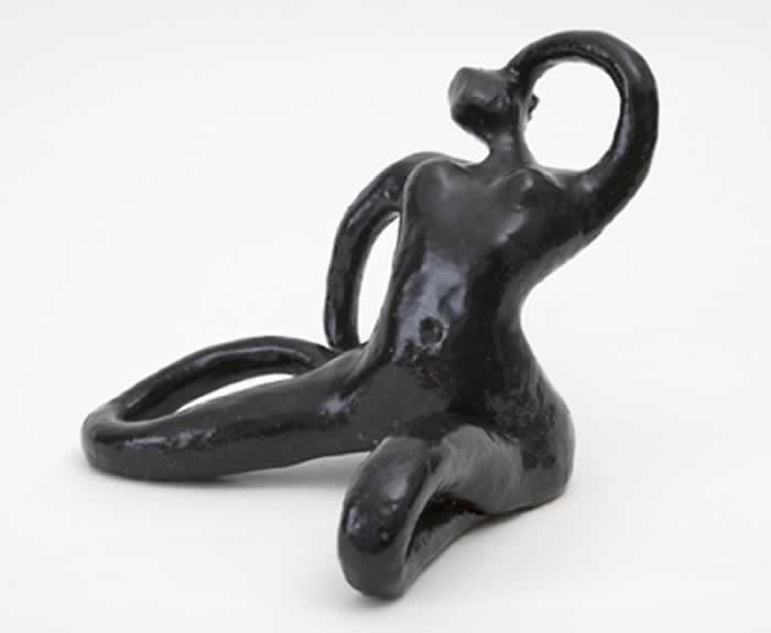 Sitting Figure #1 (for sale) Fired and Glazed ceramic - H 23 x W 30 x D 30 cm