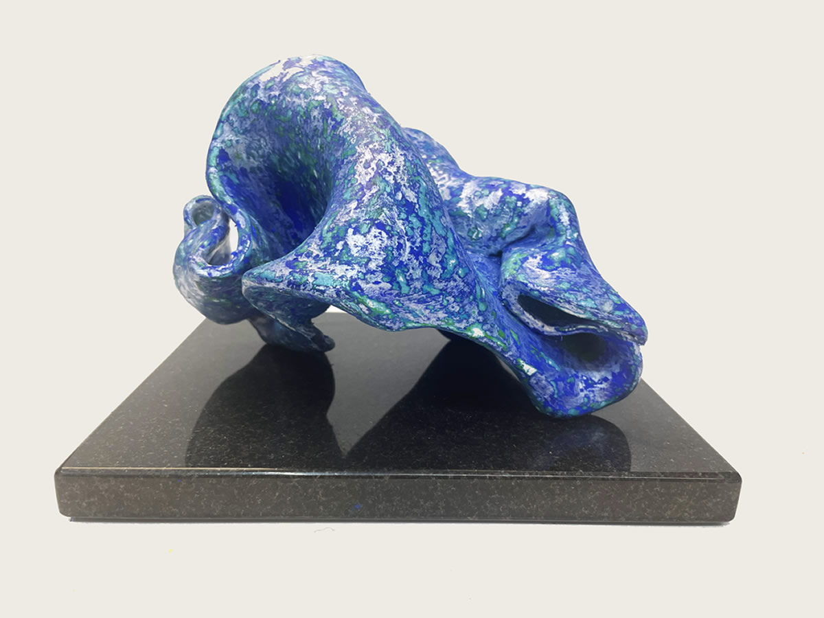 Stormy Ocean Fired ceramic and paint - H 14.5 x W 19 x D 16 cm