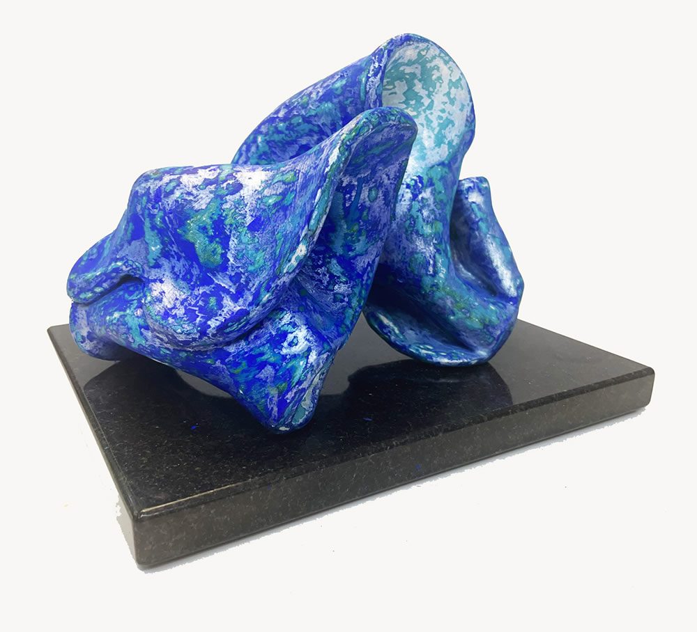 Stormy Ocean Fired ceramic and paint - H 14.5 x W 19 x D 16 cm